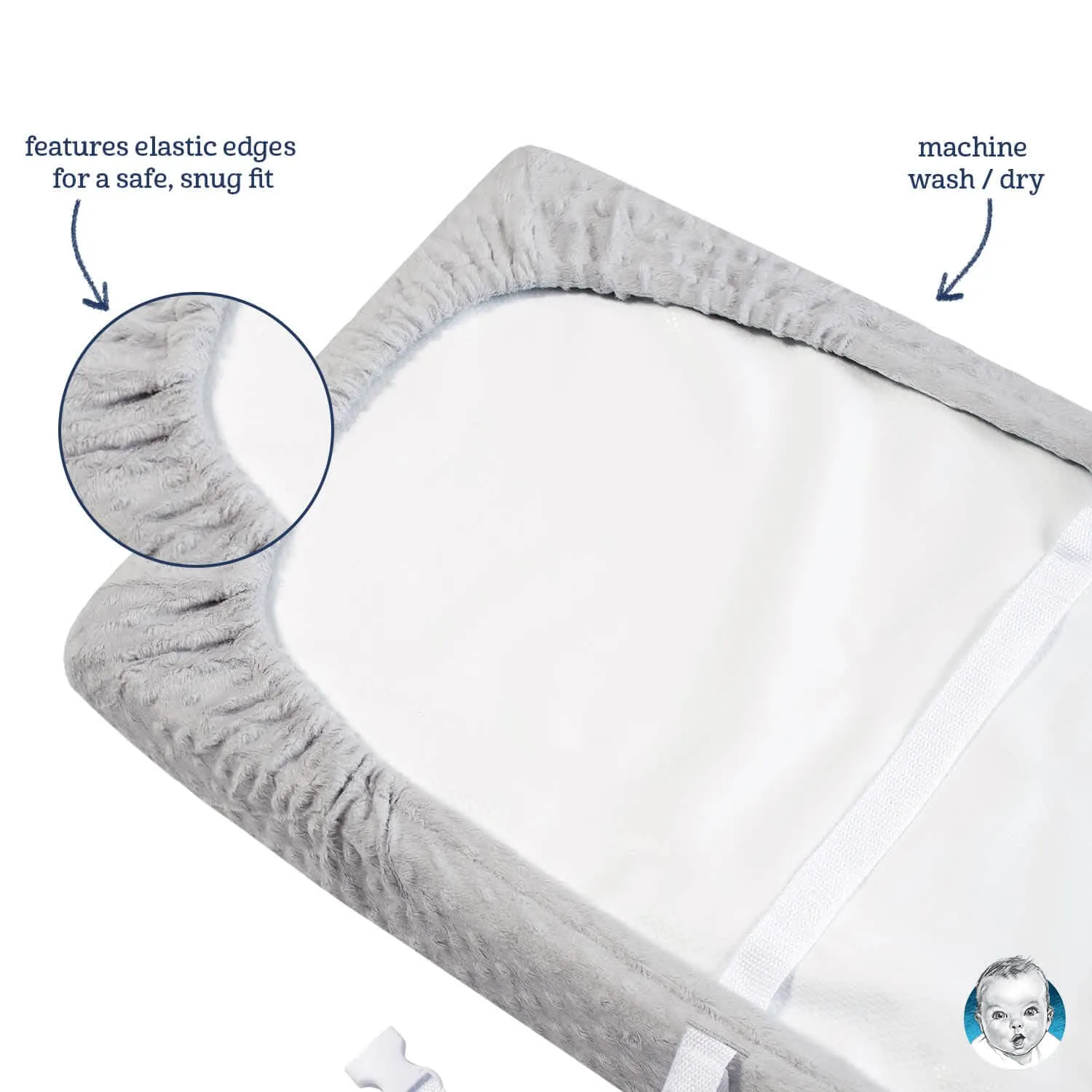 Baby Neutral White Dotted Changing Pad Cover