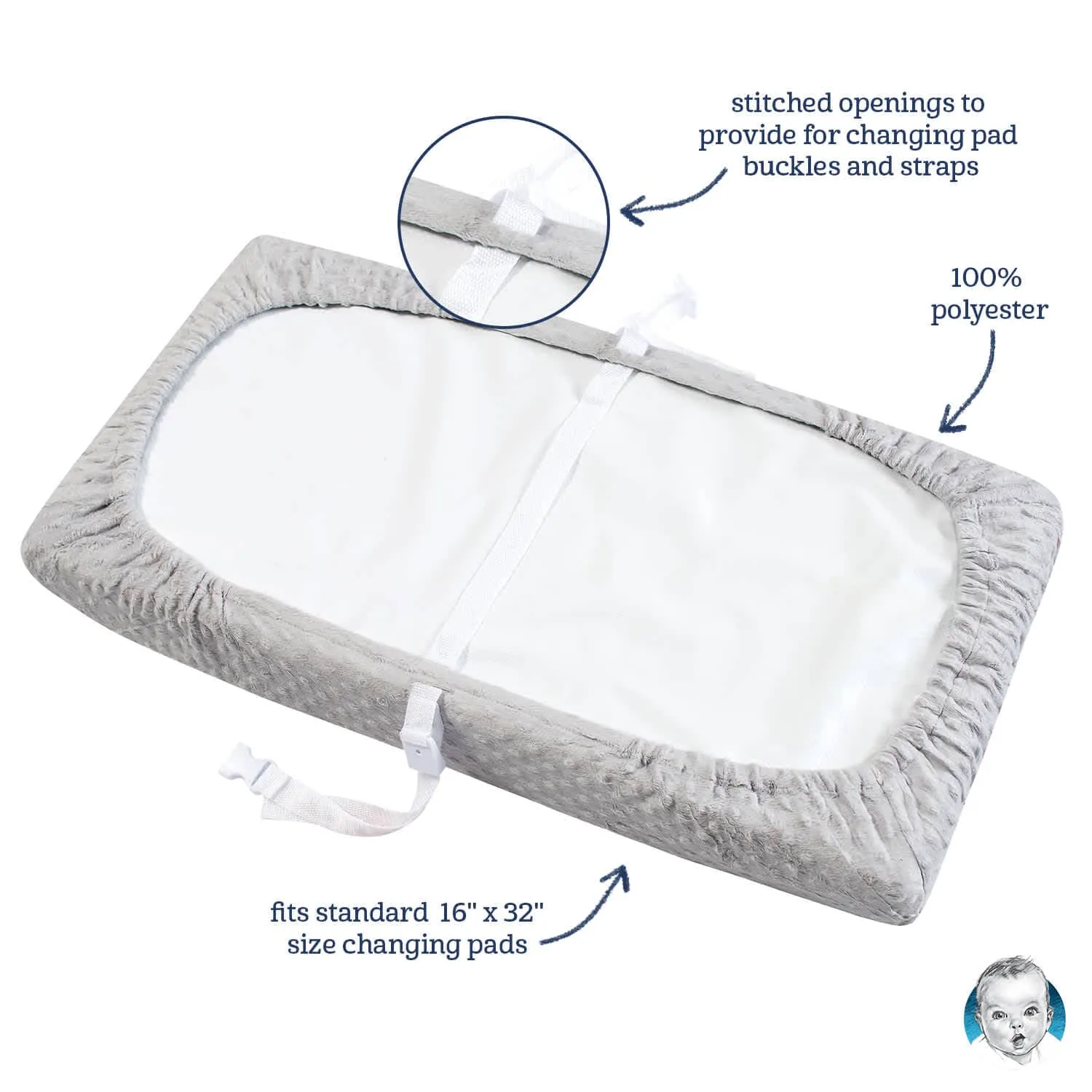 Baby Neutral White Dotted Changing Pad Cover