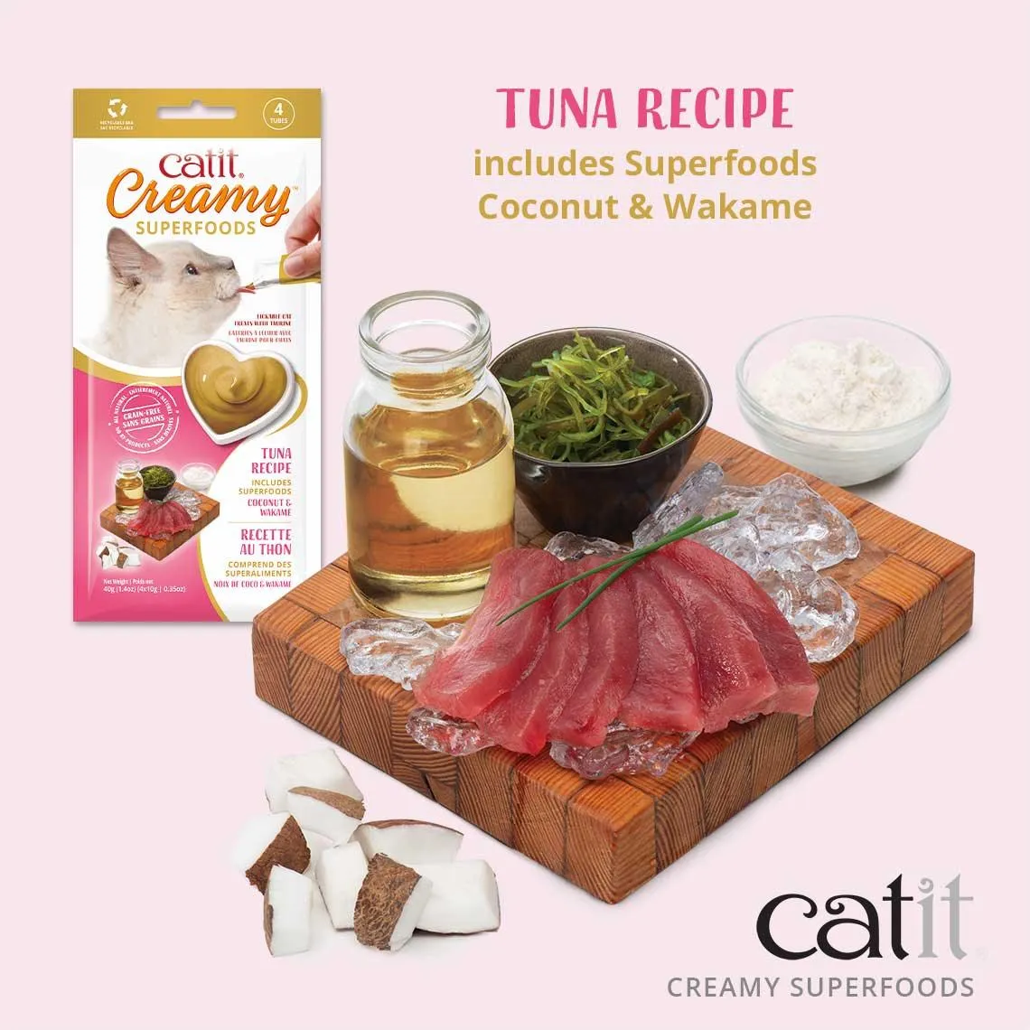 Catit Creamy Superfood Treats Tuna with Coconut & Wakame
