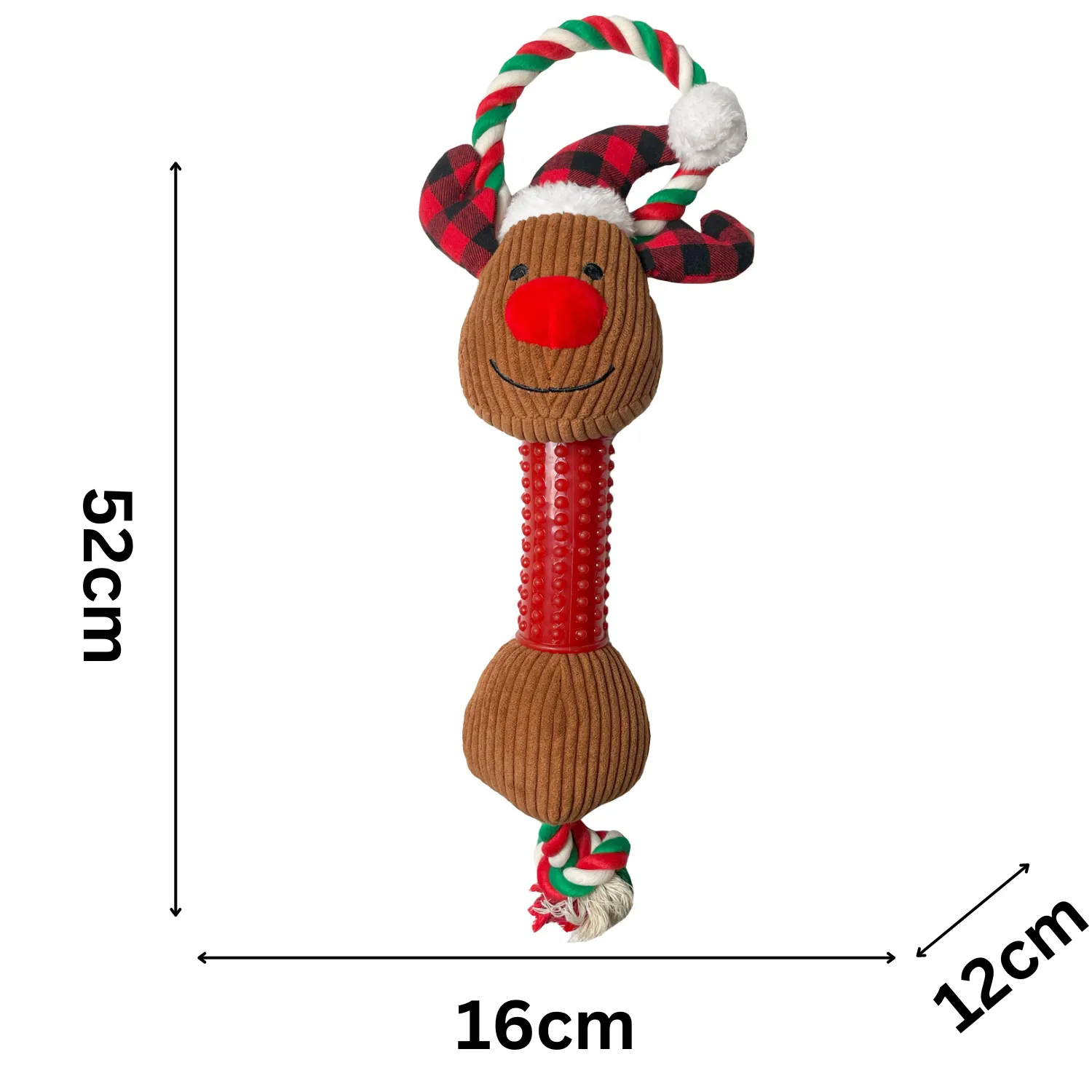 Long Neck Reindeer | Christmas Soft Dog Toy by Happy Pet