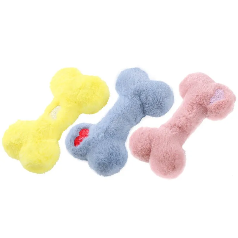 Soft Plush Bite Resistant Bone Dog Chew Toy